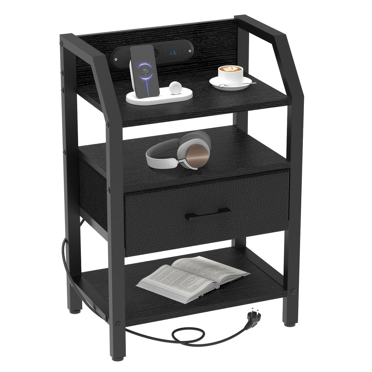 HLONONE Nachtkastje met USB, Stopcontacten en LED - Spotlights shopping