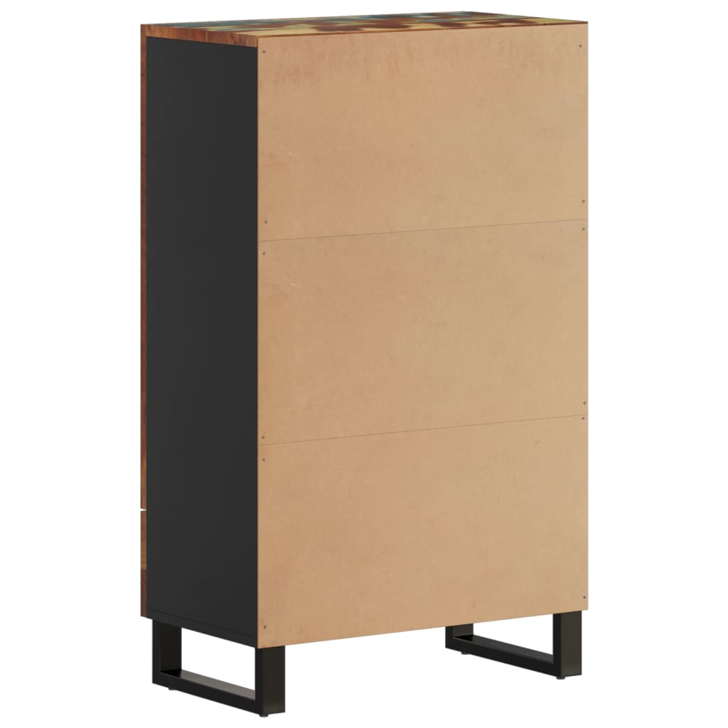 Hoge Kast Met Lade 60X33X100 Cm Gerecycled Hout En Ijzer - Spotlights shopping