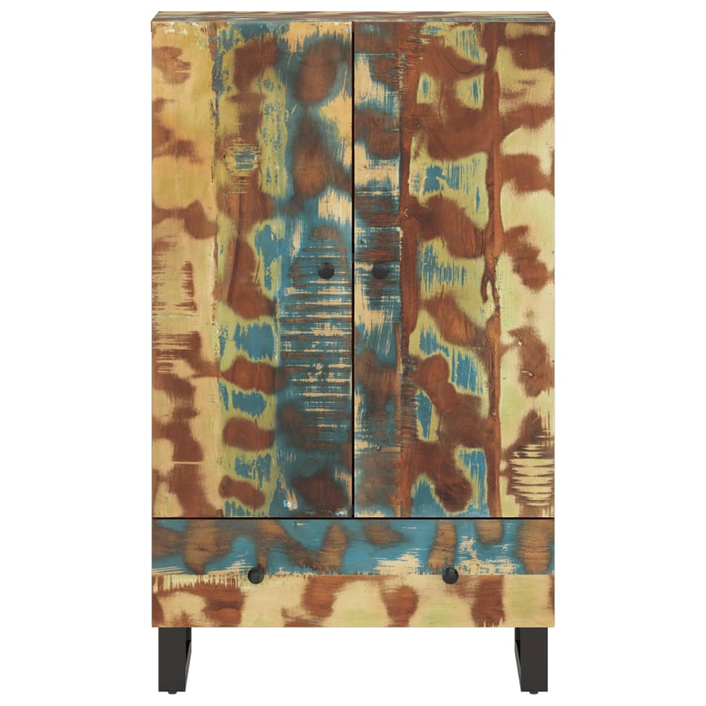 Hoge Kast Met Lade 60X33X100 Cm Gerecycled Hout En Ijzer - Spotlights shopping