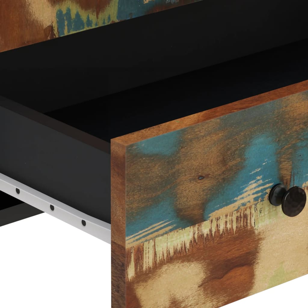 Hoge Kast Met Lade 60X33X100 Cm Gerecycled Hout En Ijzer - Spotlights shopping