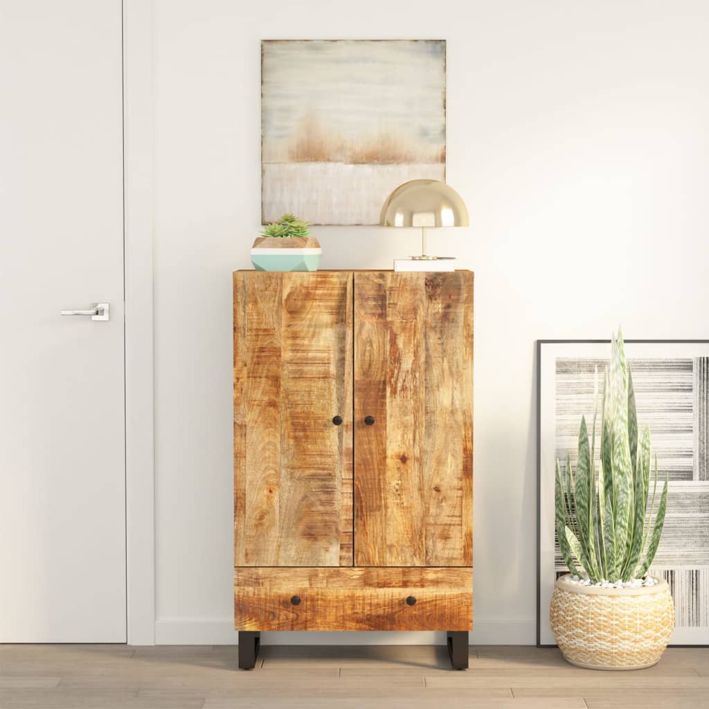 Hoge Kast Met Lade 60X33X100 Cm Gerecycled Hout En Ijzer - Spotlights shopping