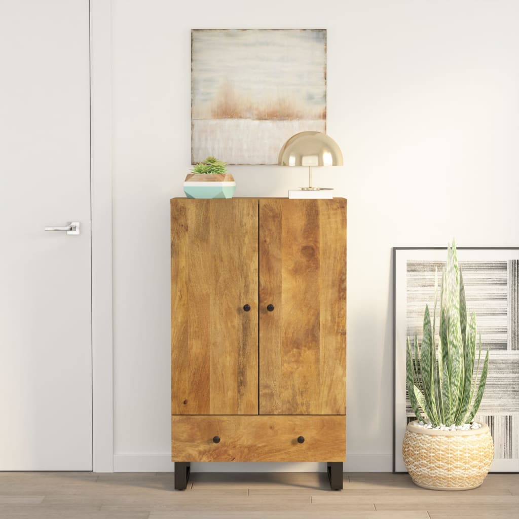 Hoge Kast Met Lade 60X33X100 Cm Gerecycled Hout En Ijzer - Spotlights shopping