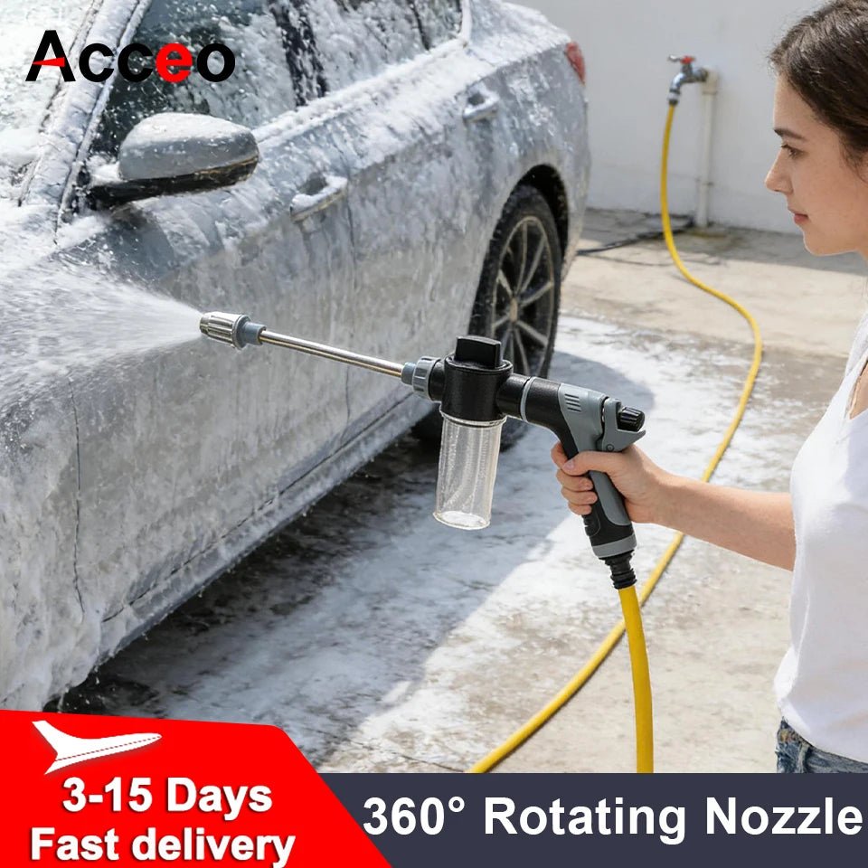 Hogedruk waterpistool met 360° roterende sproeikop voor auto en tuin