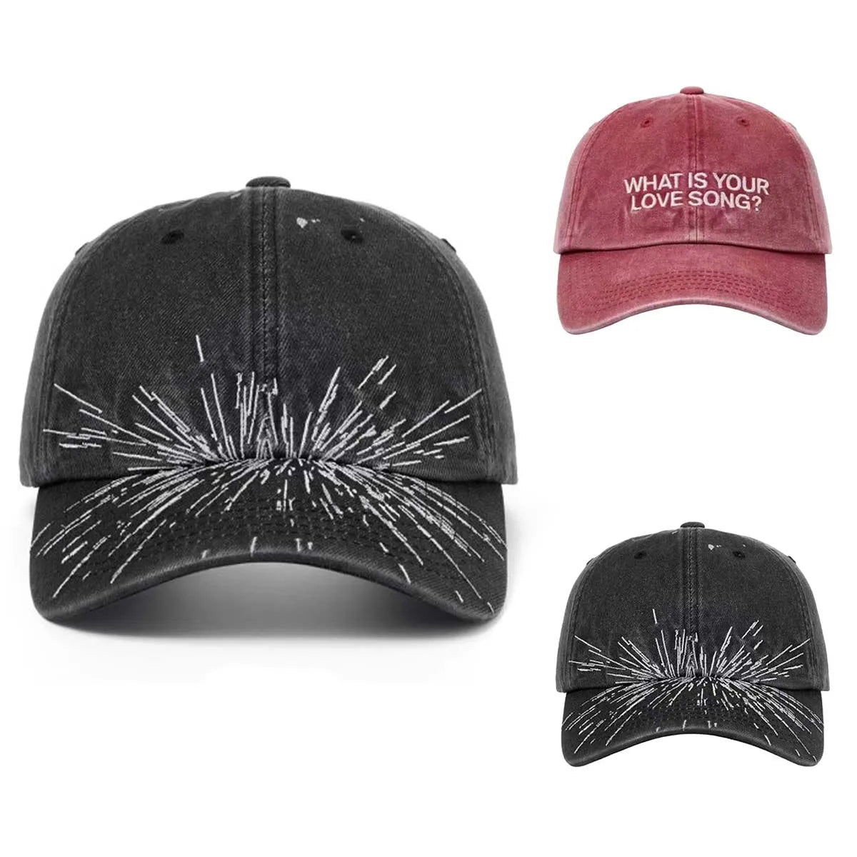 Hot-selling 2 Styles Washed Cotton Baseball Cap With Printed Distressed Soft Top Denim Hat Vintage Hat For Men & Women - Spotlights shopping