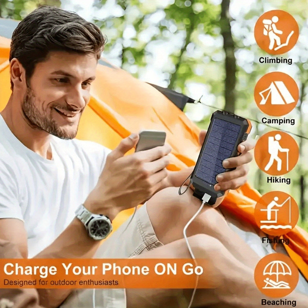 HXETERNAL Solar Powerbank 20000 mAh met LED - Spotlights shopping