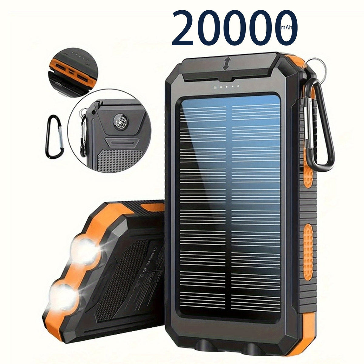 HXETERNAL Solar Powerbank 20000 mAh met LED - Spotlights shopping