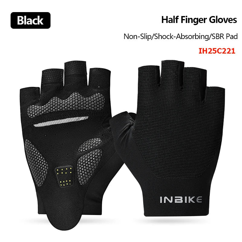 INBIKE zomer fietshandschoenen met gevoerde handpalm voor racefiets en MTB