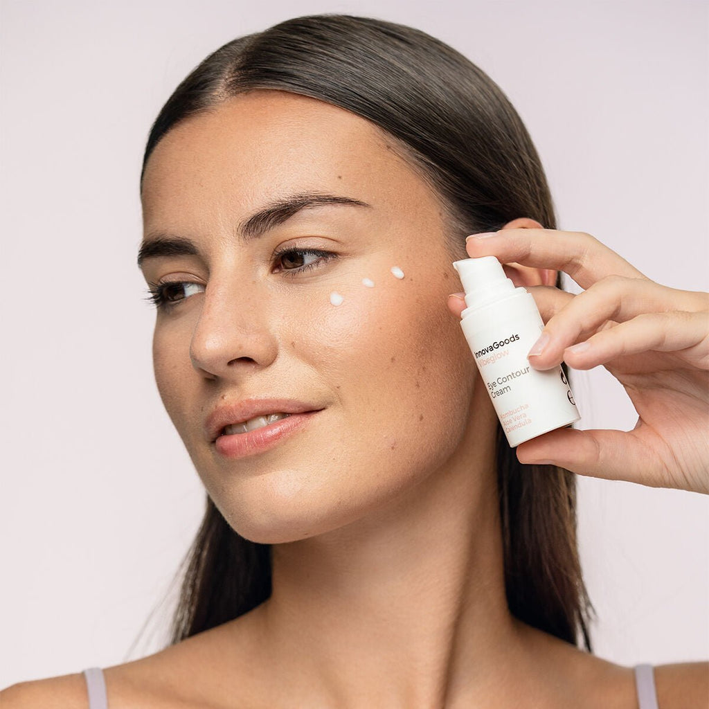 InnovaGoods Kombucha oogverzorgingsset met oogcrème en elektrische LED oogmassager