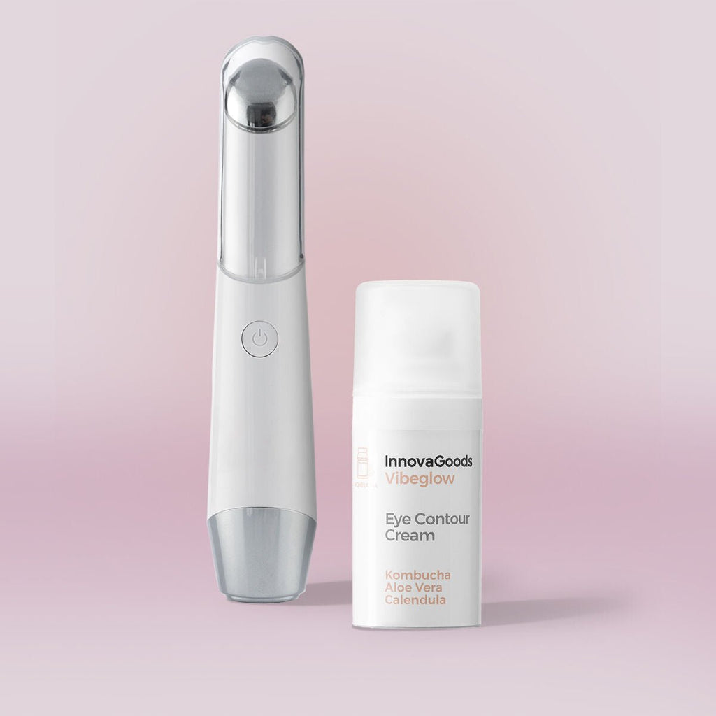 InnovaGoods Kombucha oogverzorgingsset met oogcrème en elektrische LED oogmassager