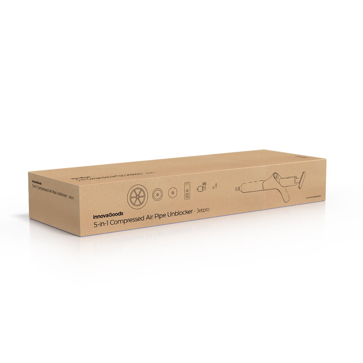 Jetpro hogedruk persluchtontstopper 8 bar met manometer en adapters