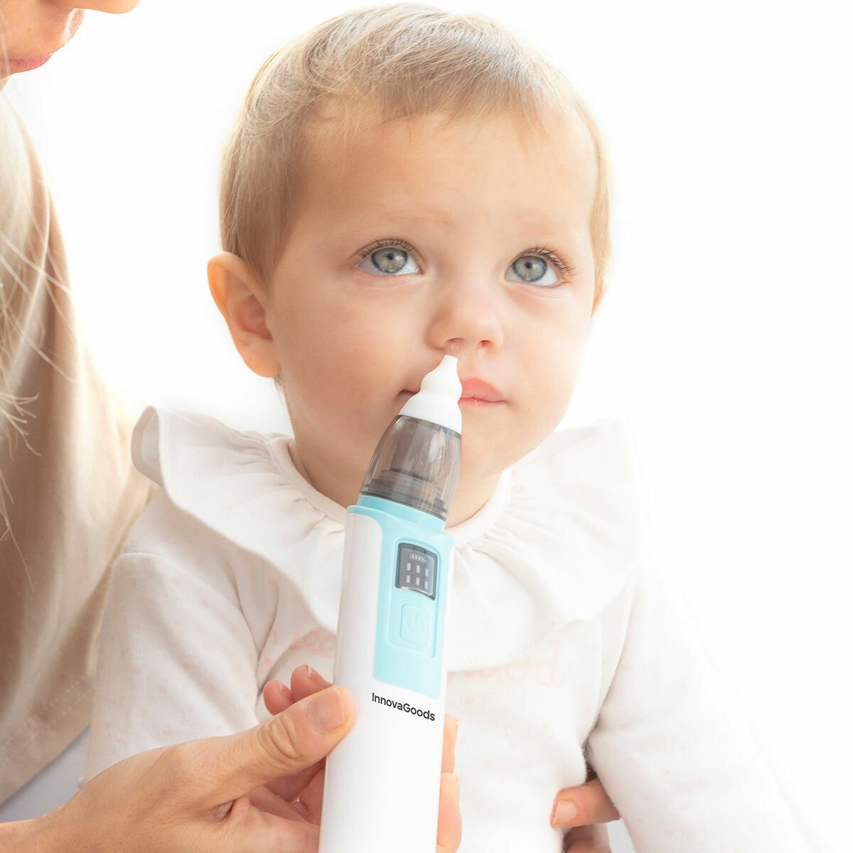 Nizi elektrische neusaspirator voor baby met 6 zuigstanden en siliconen opzetstukken