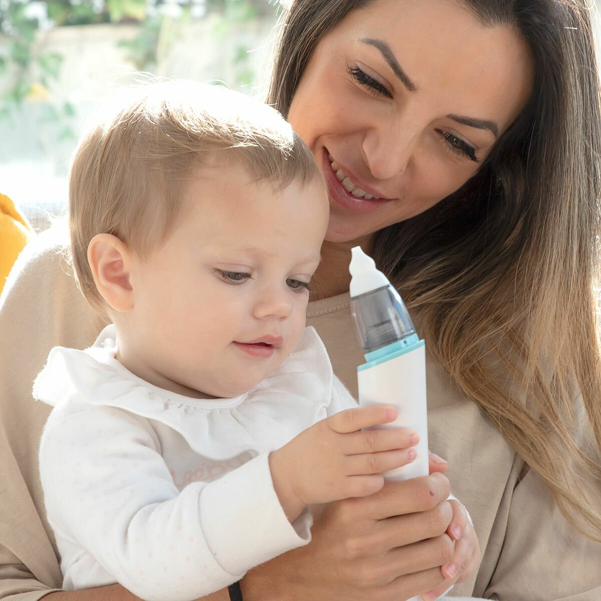 Nizi elektrische neusaspirator voor baby met 6 zuigstanden en siliconen opzetstukken