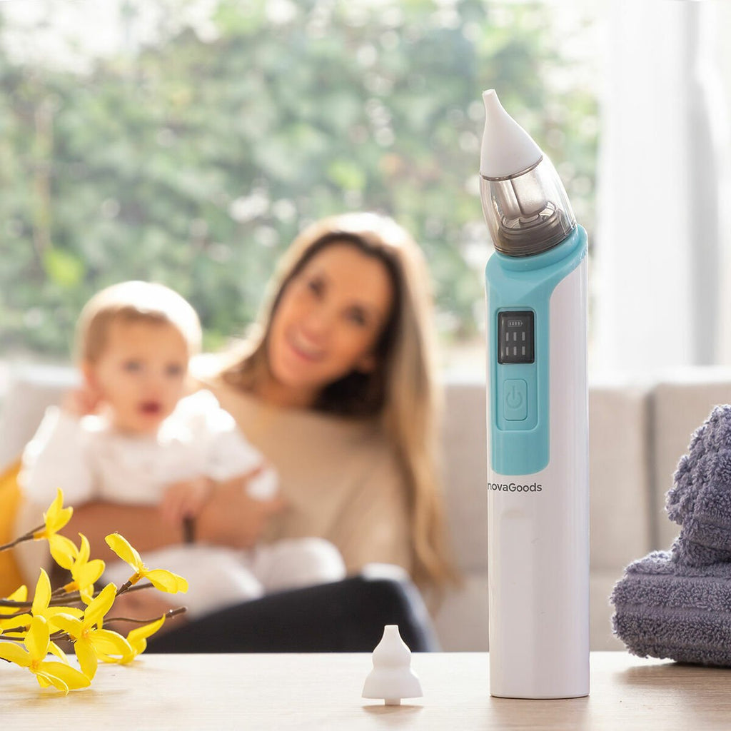 Nizi elektrische neusaspirator voor baby met 6 zuigstanden en siliconen opzetstukken