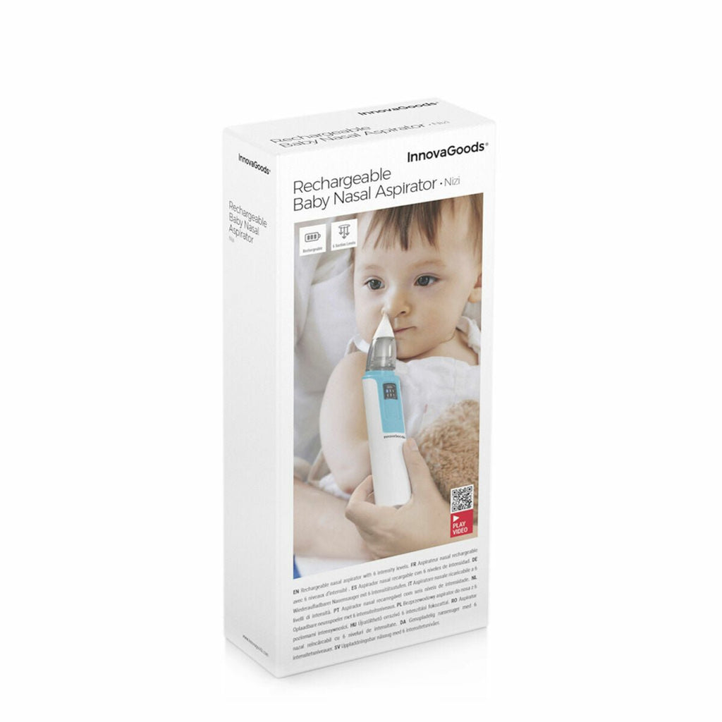 Nizi elektrische neusaspirator voor baby met 6 zuigstanden en siliconen opzetstukken