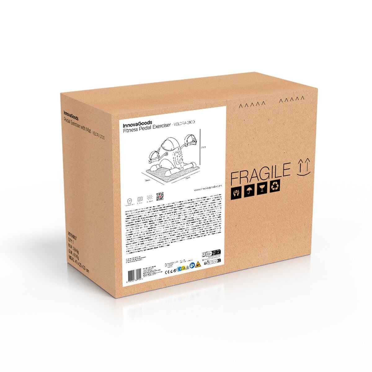 Velora 2100 mini hometrainer voor armen en benen met LCD-display en antislipmat