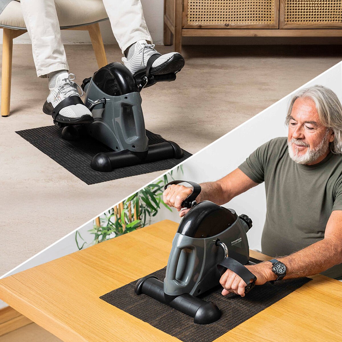 Velora 2100 mini hometrainer voor armen en benen met LCD-display en antislipmat