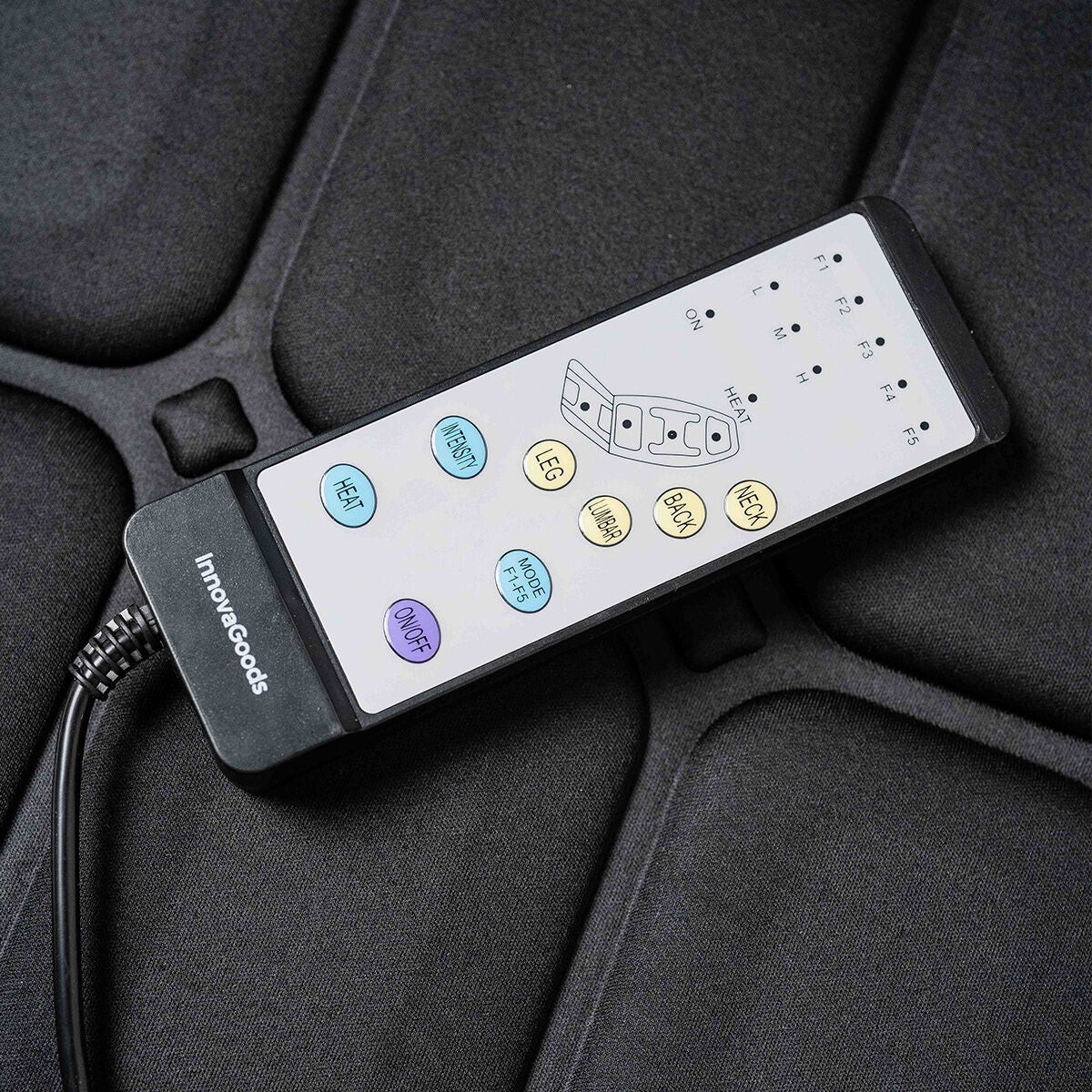 Vhemat vibratiemassagemat met warmte 10 motoren en afstandsbediening