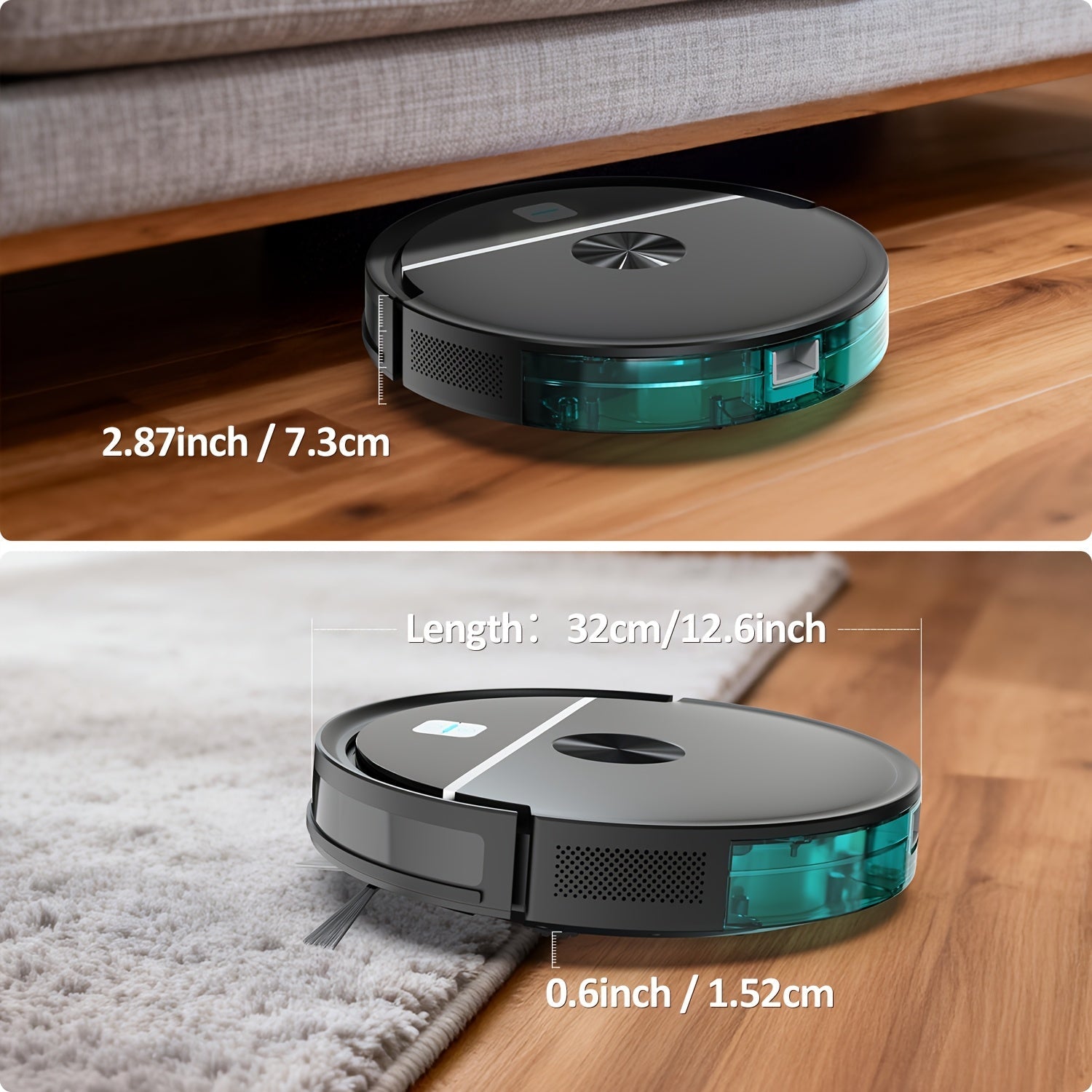 Slimme robotstofzuiger met dweilfunctie, 5000Pa zuigkracht en app-bediening.
