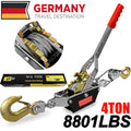 Kabeltrekker 4 ton – Heavy Duty met Stalen Kabel en Dubbele Tandwielen - Spotlights shopping