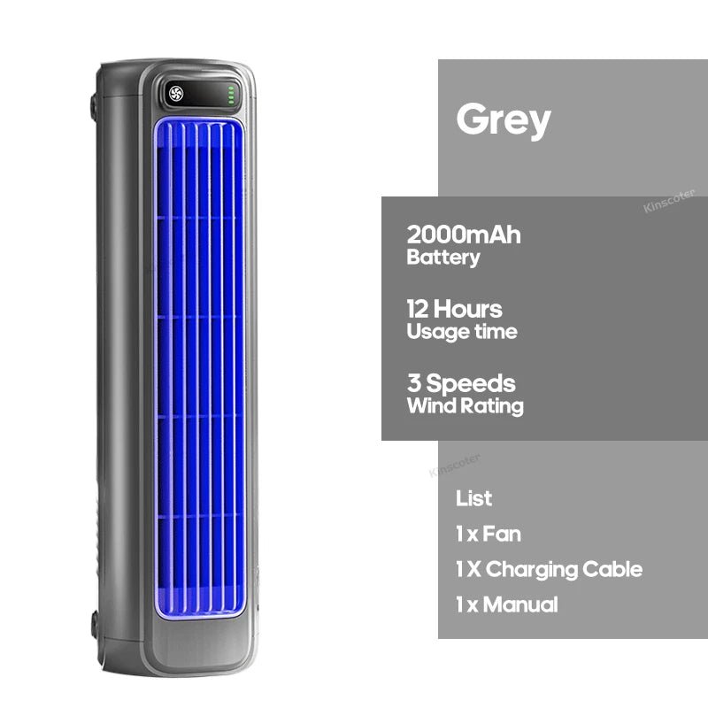 KINSCOTER draadloze luchtcirculatieventilator met 2000mAh accu voor bureau en wandmontage