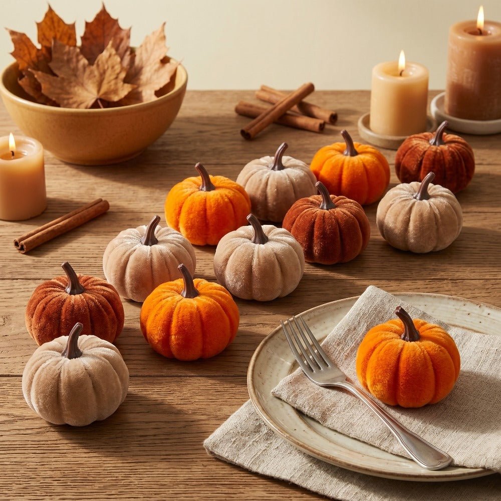 Kunstpompoenen Set 11-delig – Fluwelen Herfstdecoratie - Spotlights shopping
