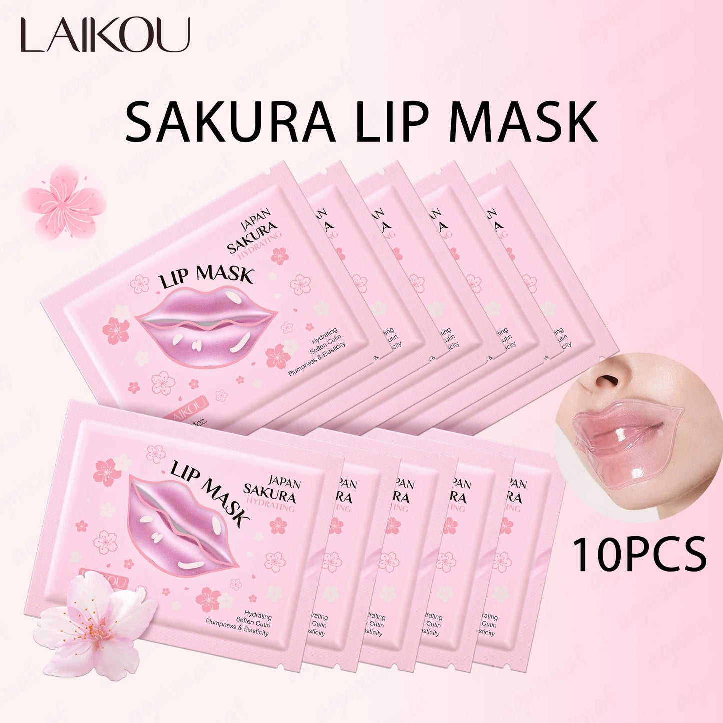LAIKOU 5/10pcs Lip Mask Lip Care Moisturizing Hydrating Repair Lighten Lip Lines Labial Gel Patch Lips Pad Patches Care Products - Spotlights shopping