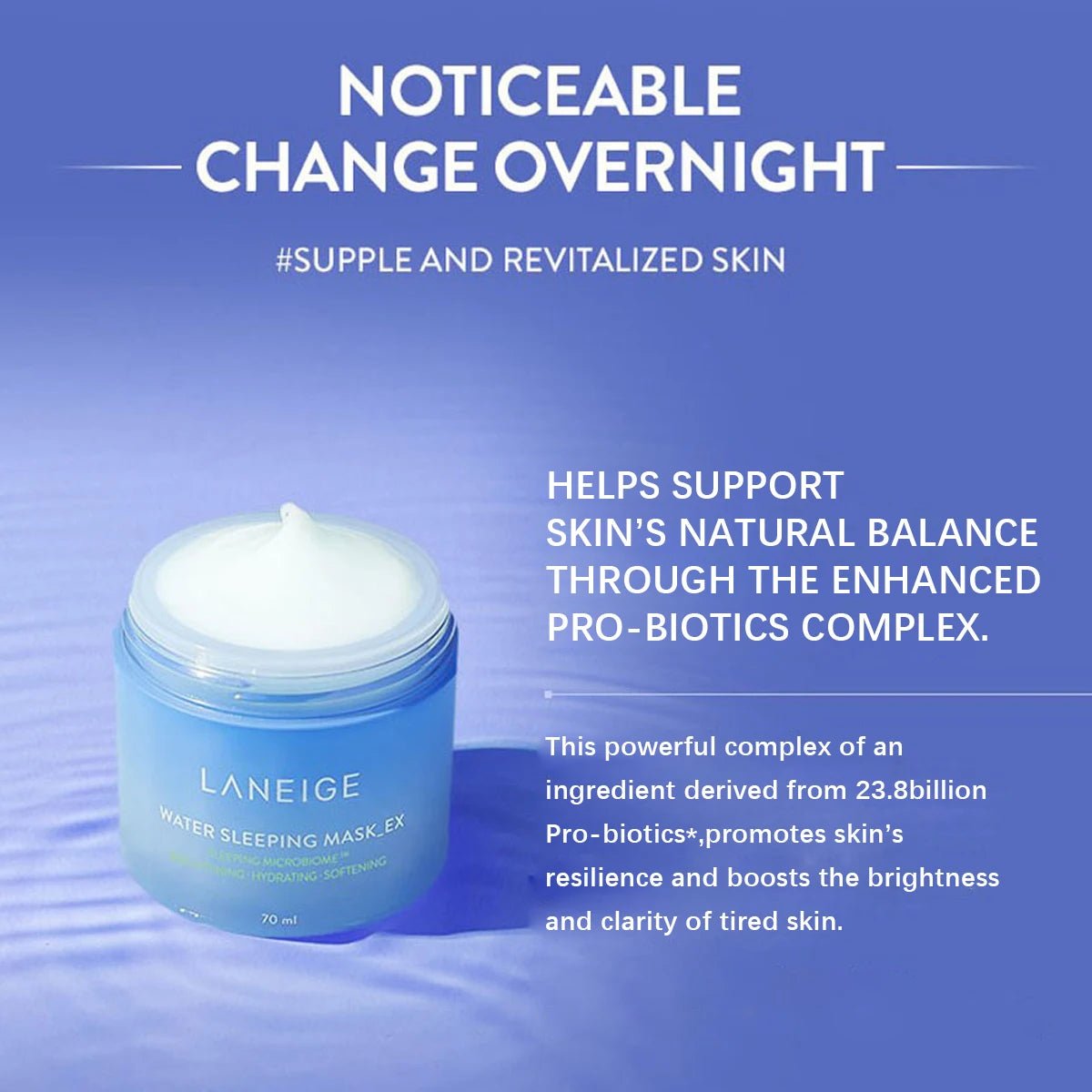 LANEIGE Water Sleeping Mask 70ml,Overnight Hydration,Deep Moisturizing,Luxury Makeup,Korean Skincare,K-Beauty,Korean Makeup - Spotlights shopping