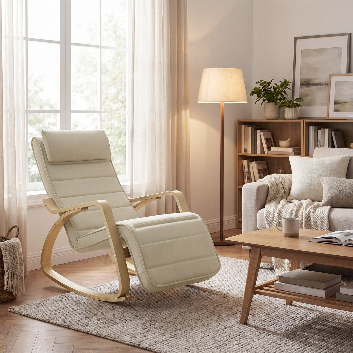 LEDREM Schommelstoel met Verstelbare Voetensteun - Spotlights shopping