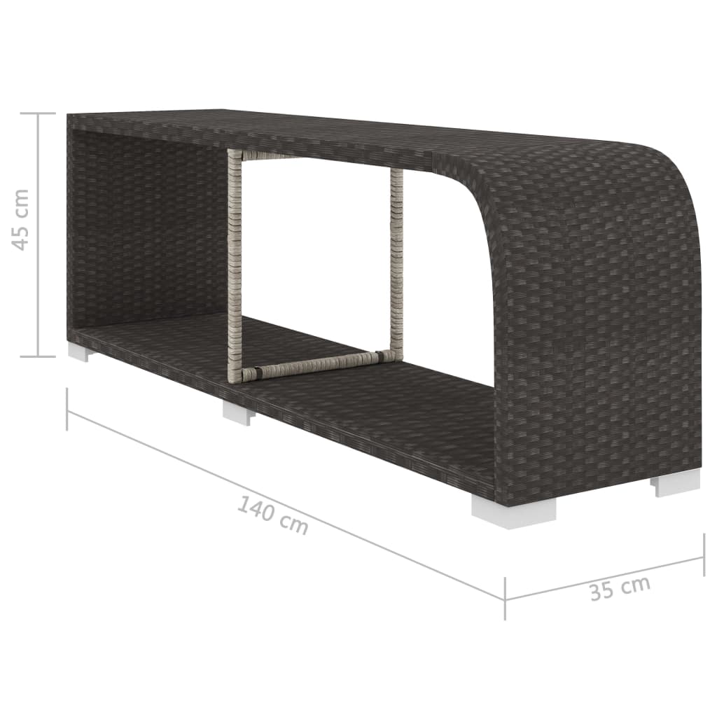 11-delige zwarte PE-rattan loungeset met comfortabele kussens en twee bijzettafels voor tuin of terras
