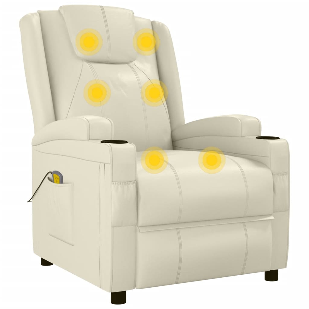 Luxe massagestoel van kunstleer met massagefunctie en verwarming voor optimaal zitcomfort
