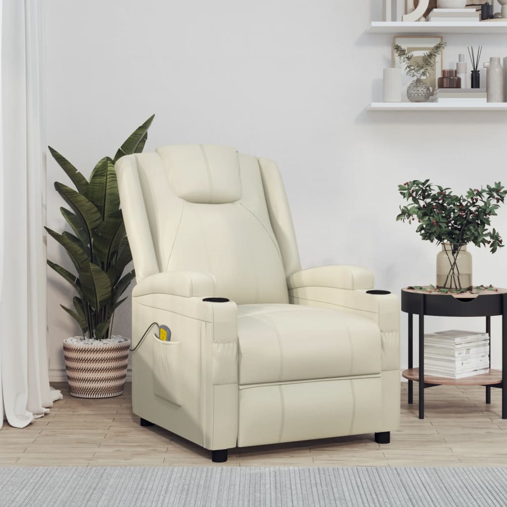Luxe massagestoel van kunstleer met massagefunctie en verwarming voor optimaal zitcomfort