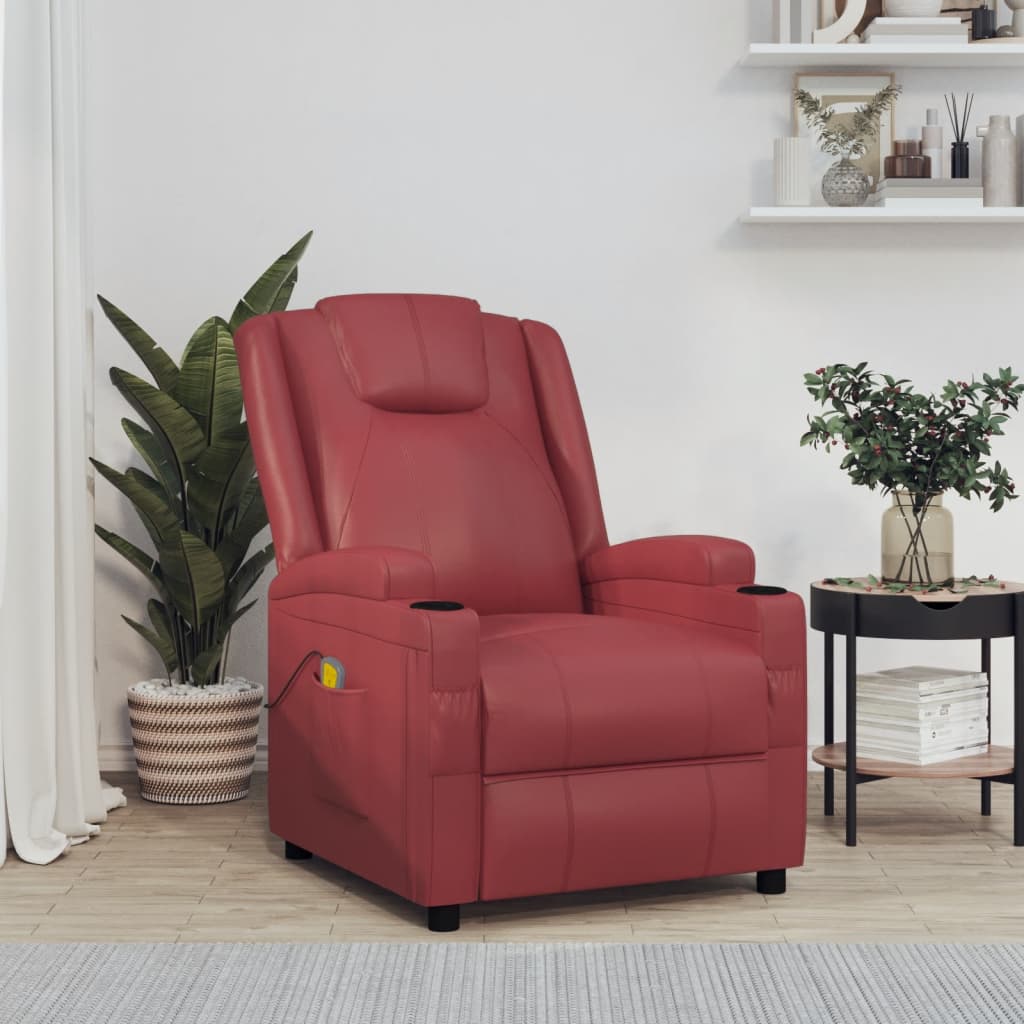 Luxe massagestoel van kunstleer met massagefunctie en verwarming voor optimaal zitcomfort