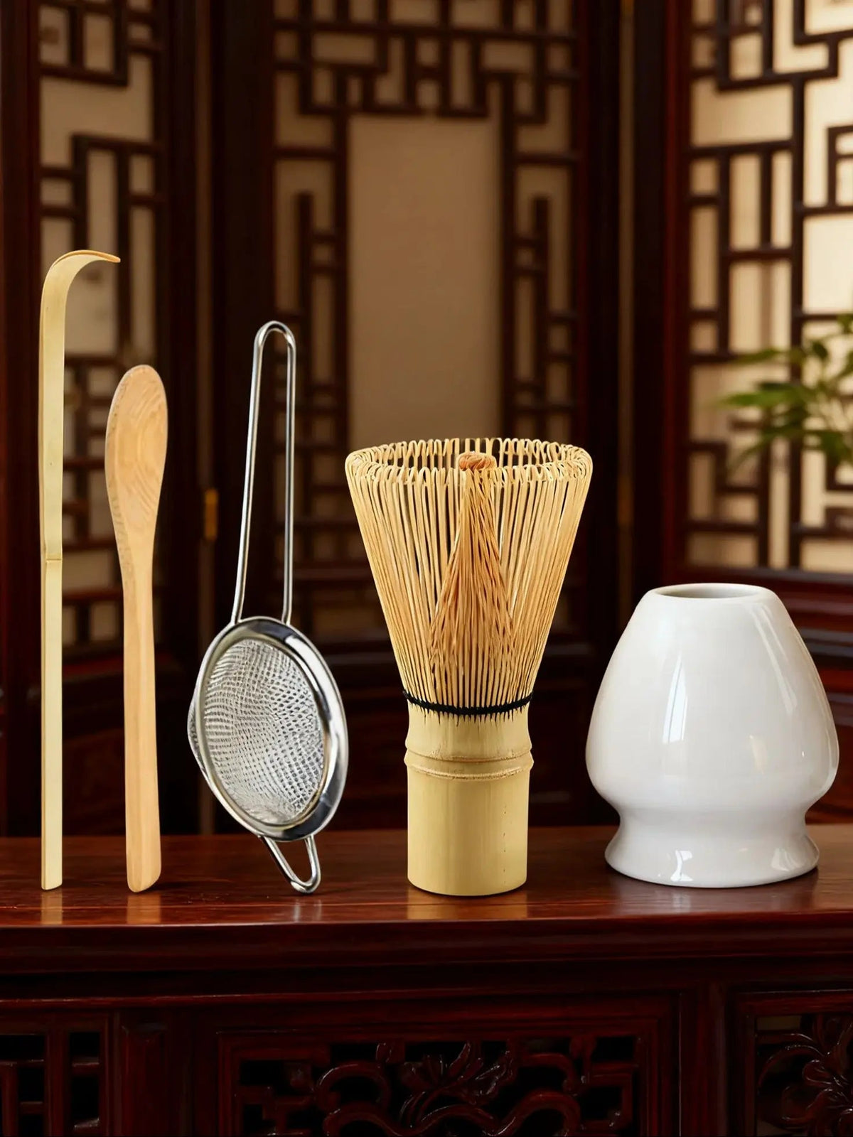 5-delige matcha set met bamboe accessoires