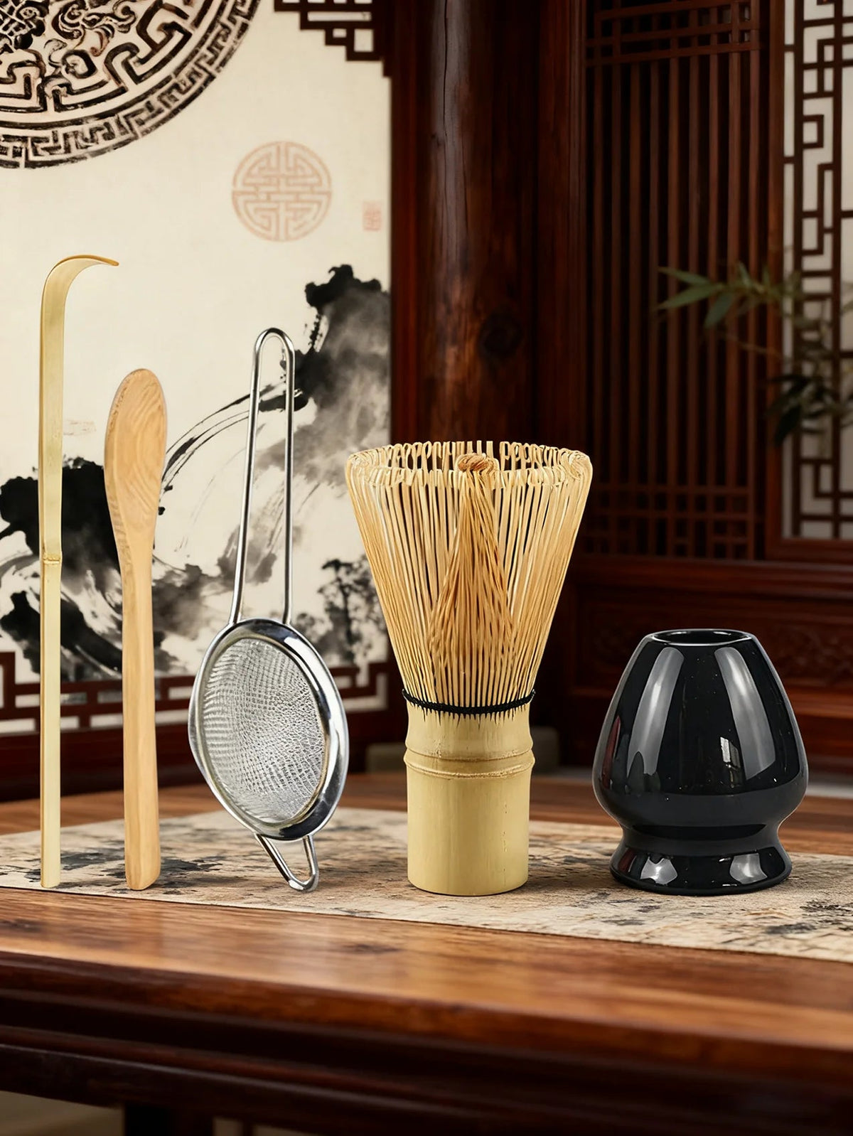 5-delige matcha set met bamboe accessoires