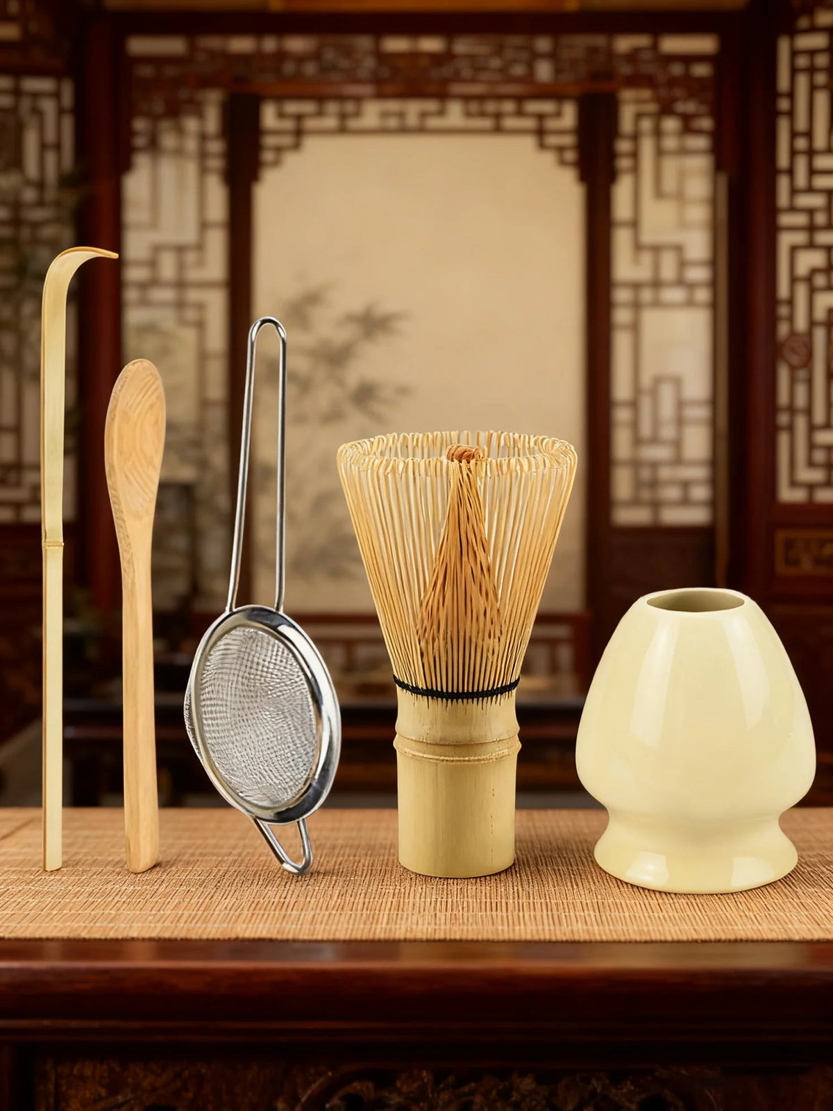 5-delige matcha set met bamboe accessoires