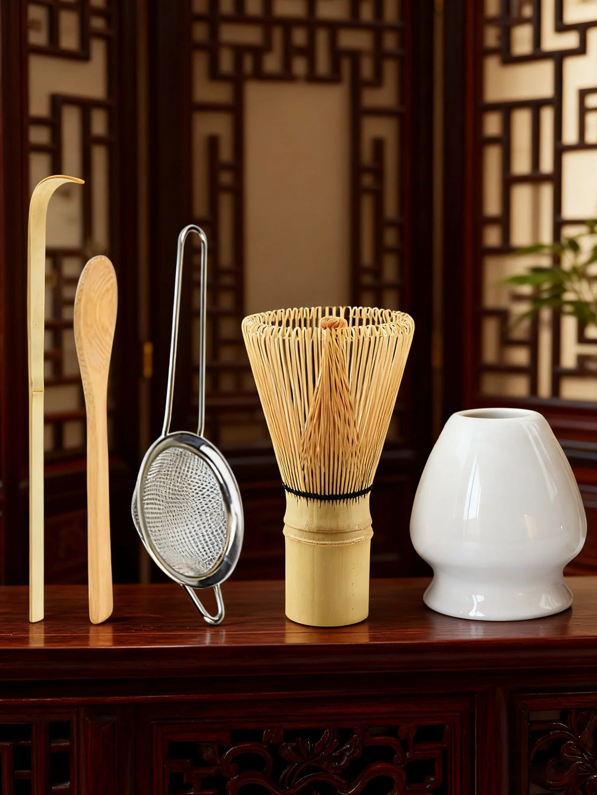 Matcha Set 5-delig – Bamboe Klopper, Zeef & Lepel - Spotlights shopping