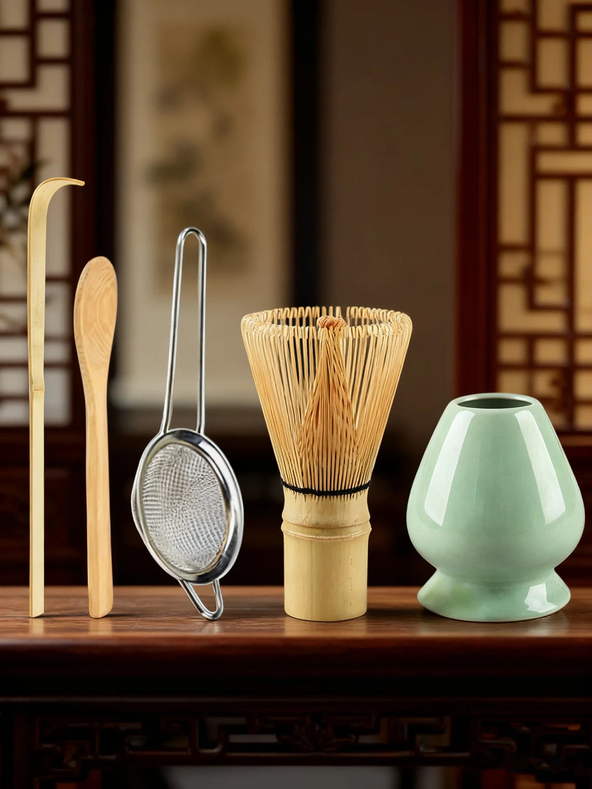 Matcha Set 5-delig – Bamboe Klopper, Zeef & Lepel - Spotlights shopping