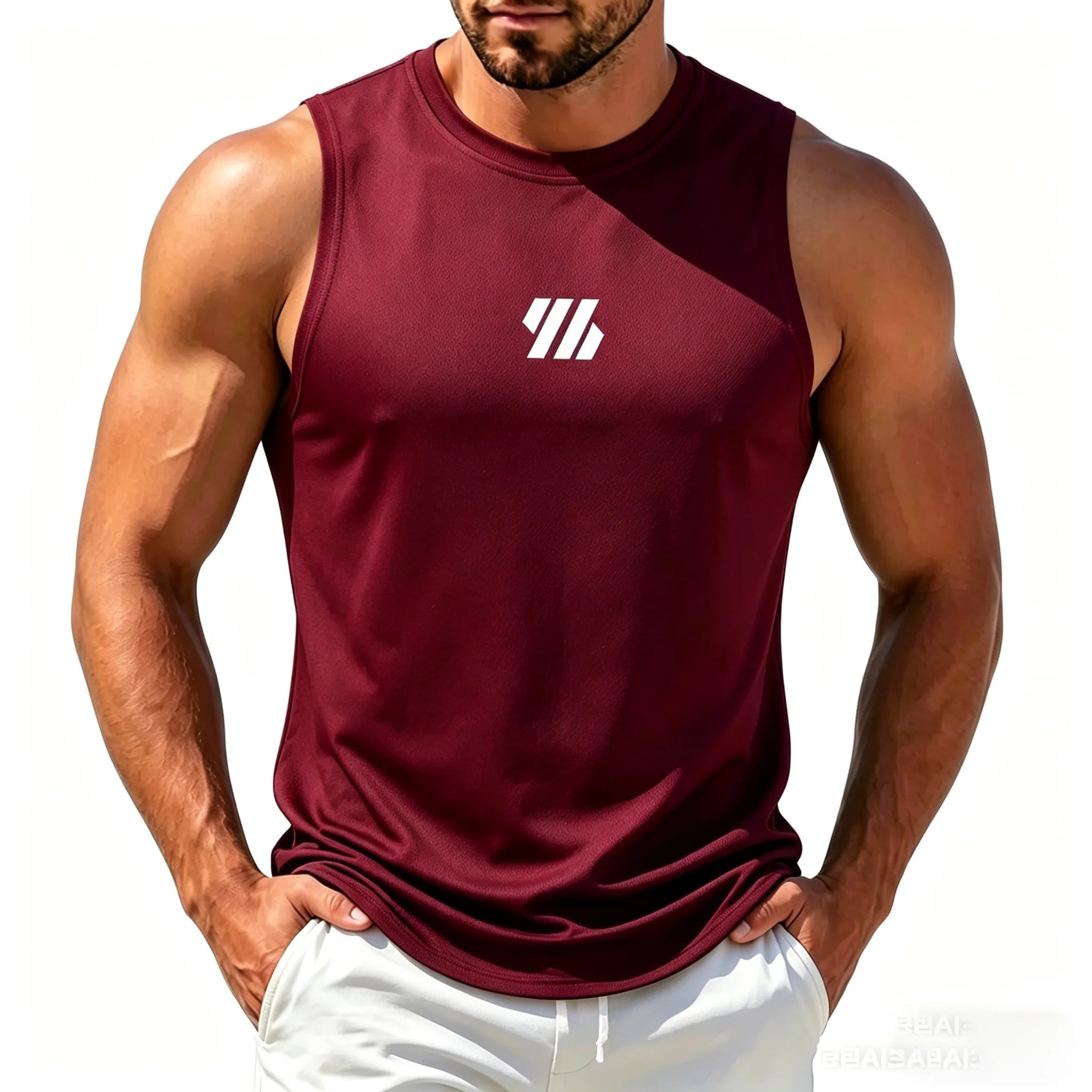 Heren mesh sporttanktop van ademende sneldrogende stof voor fitness en hardlopen