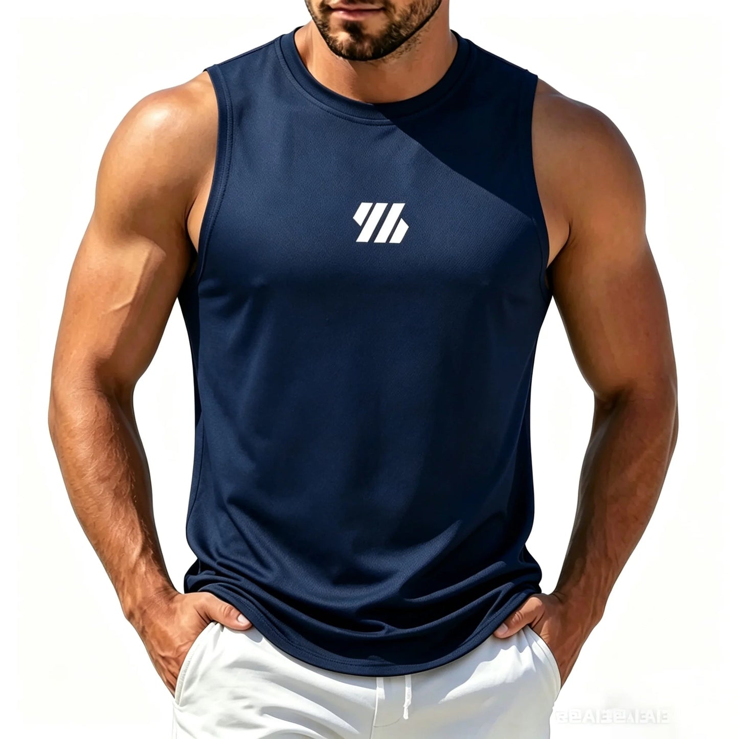 Men's Casual Fitness Tank Top Sportswear Sleeveless Shirt Male Mesh Breathable Tops Tee Sports Vest Undershirt Gyms Vest Men - Spotlights shopping