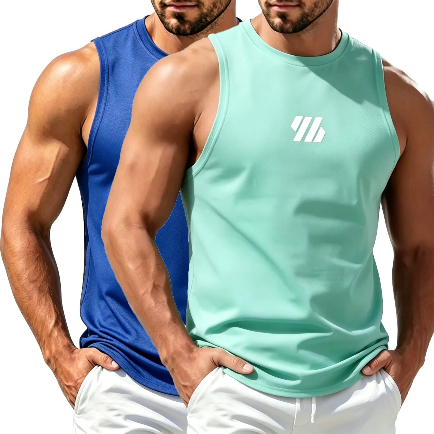 Men's Casual Fitness Tank Top Sportswear Sleeveless Shirt Male Mesh Breathable Tops Tee Sports Vest Undershirt Gyms Vest Men - Spotlights shopping