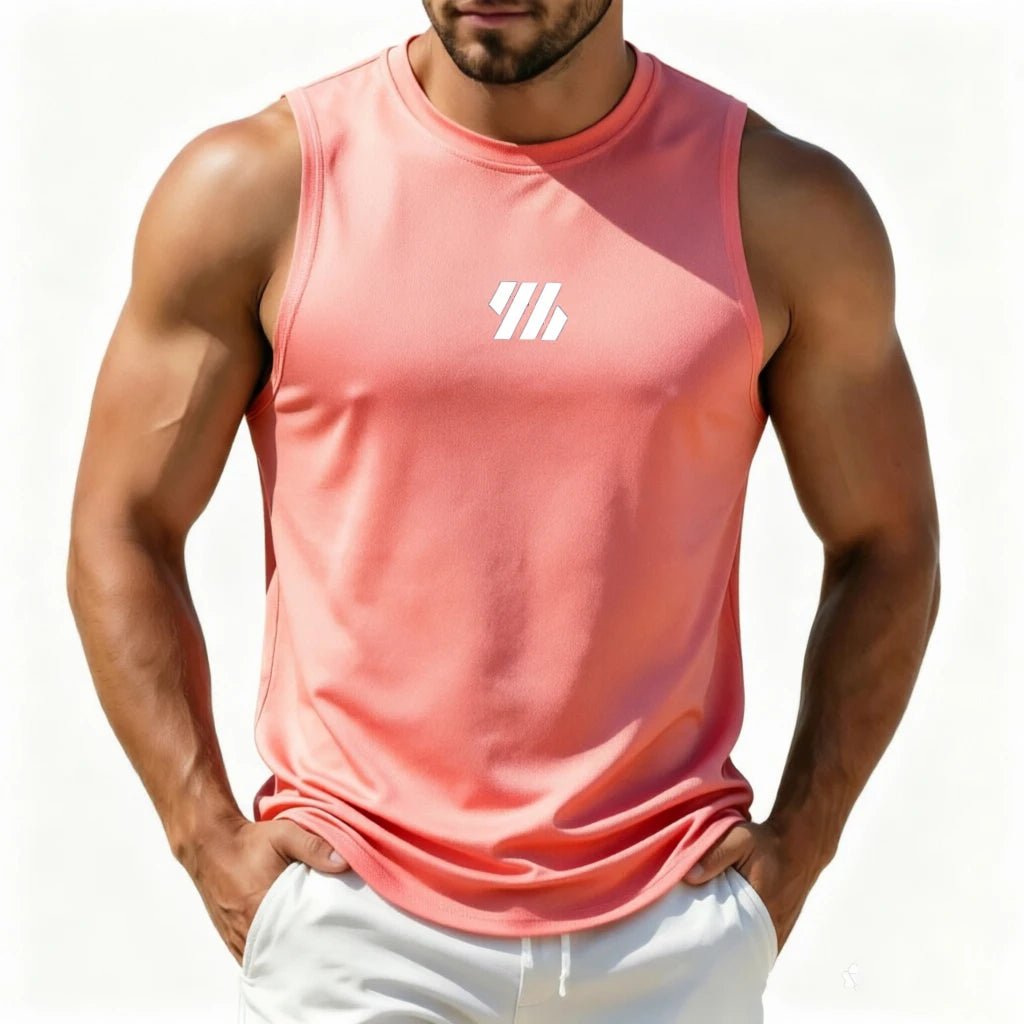 Heren mesh sporttanktop van ademende sneldrogende stof voor fitness en hardlopen