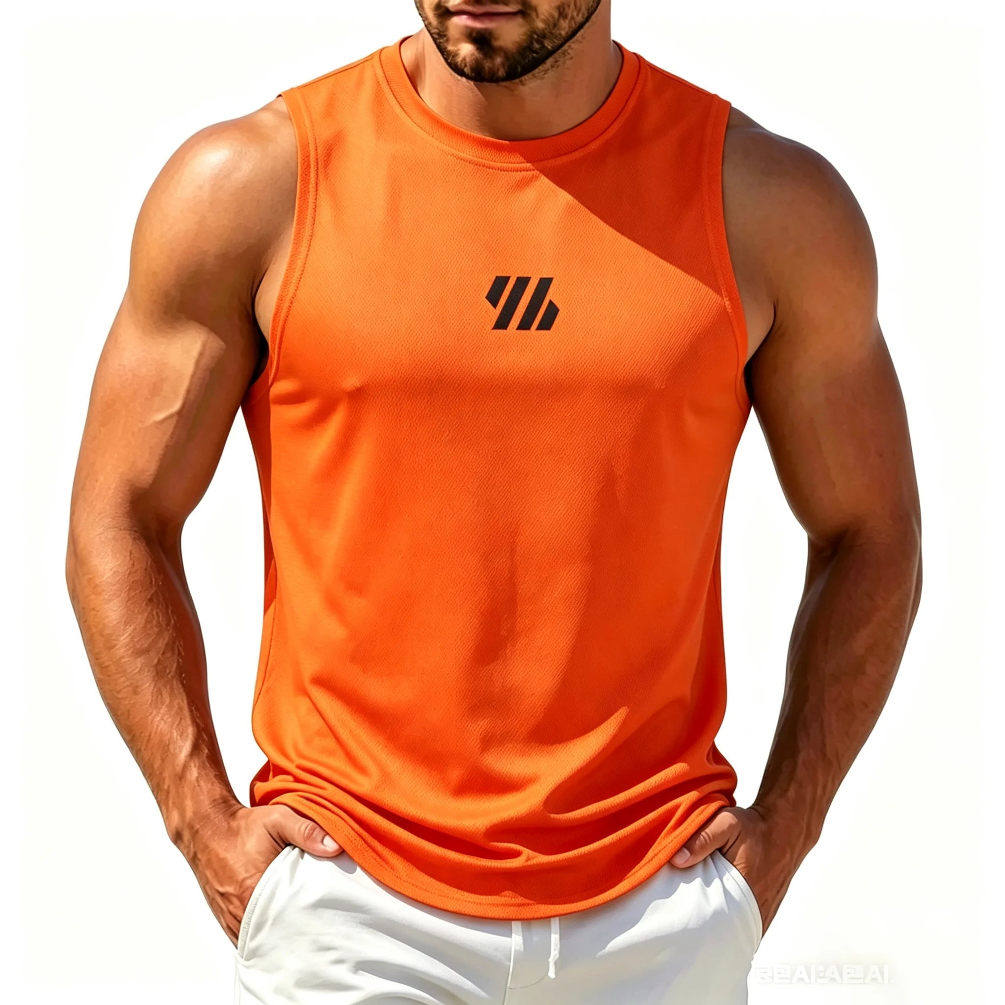Heren mesh sporttanktop van ademende sneldrogende stof voor fitness en hardlopen