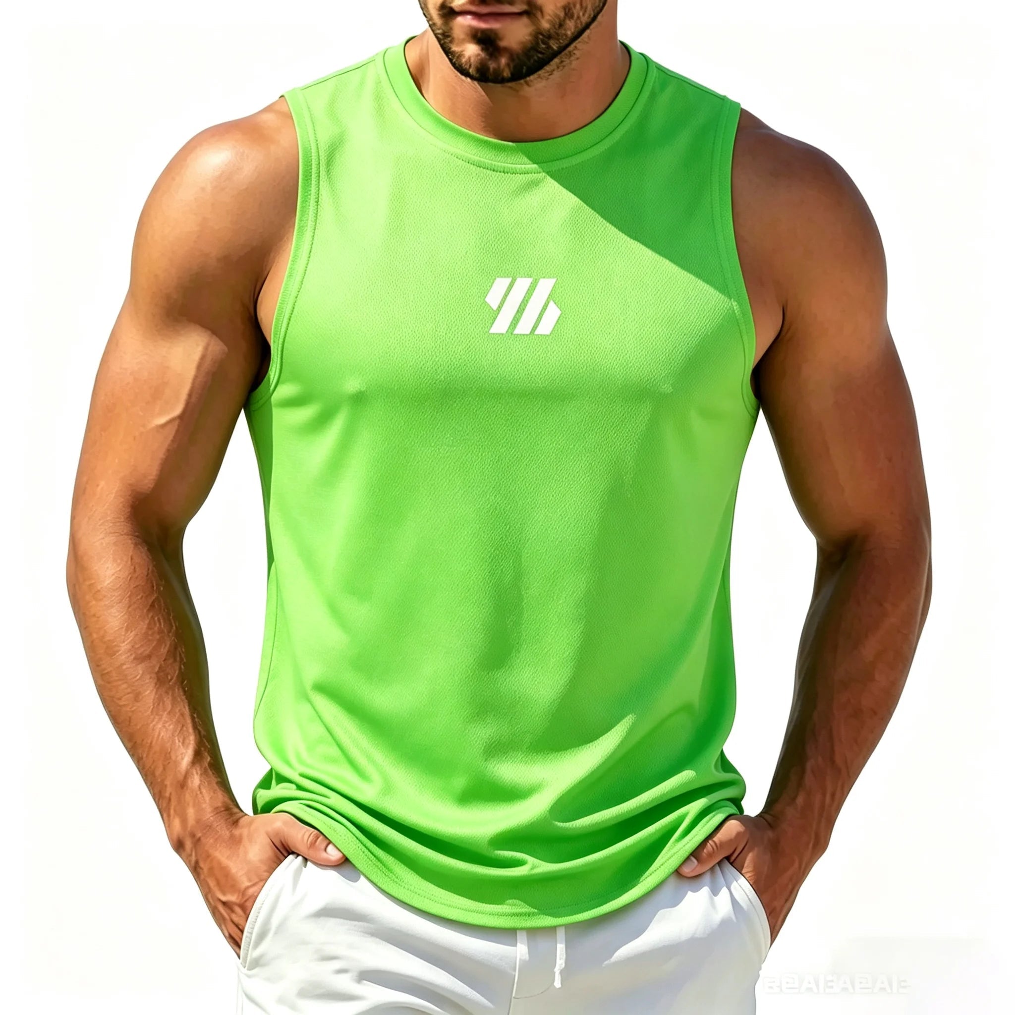 Heren mesh sporttanktop van ademende sneldrogende stof voor fitness en hardlopen