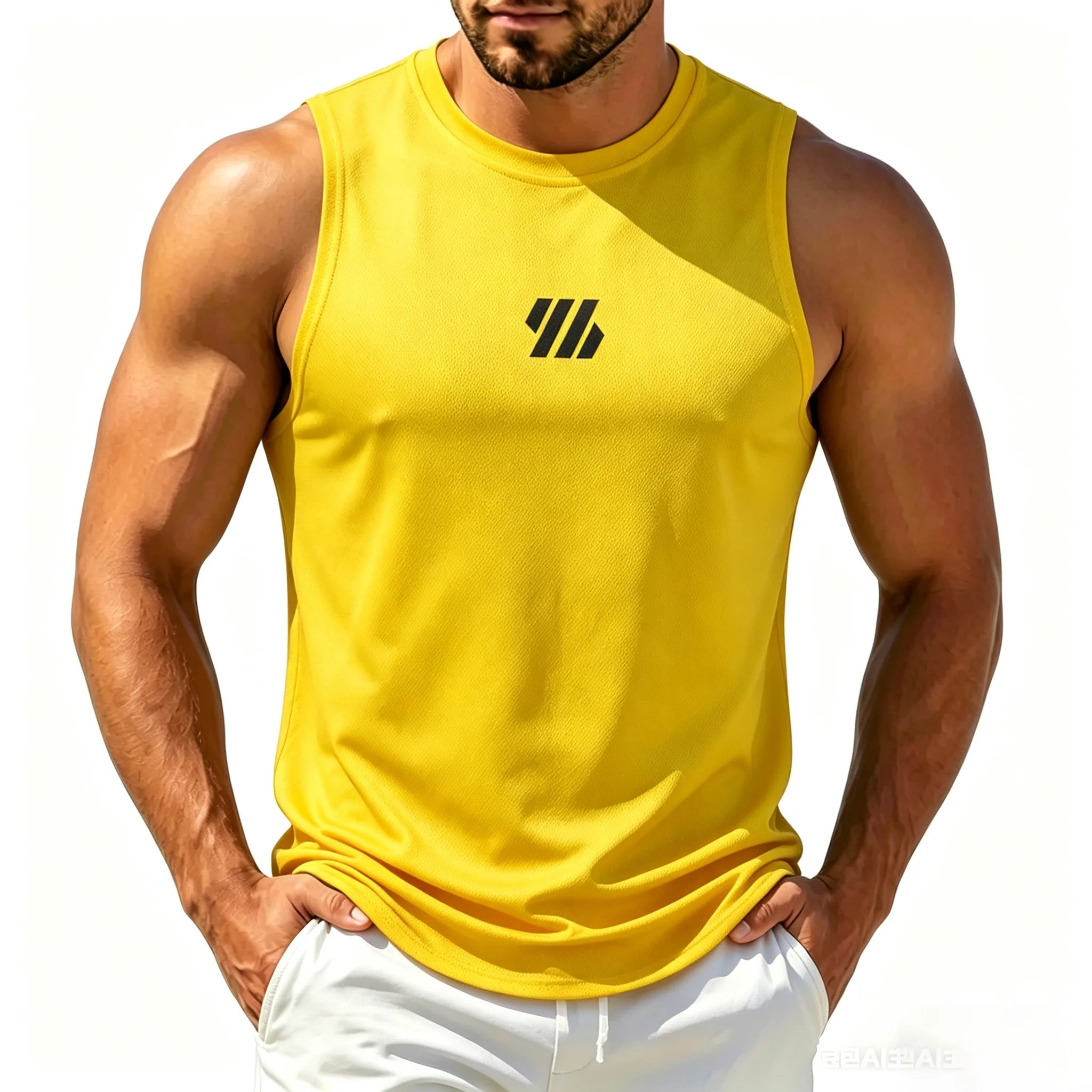 Heren mesh sporttanktop van ademende sneldrogende stof voor fitness en hardlopen