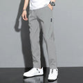 Lichte heren business casual broek met rechte pijpen en elastische taille