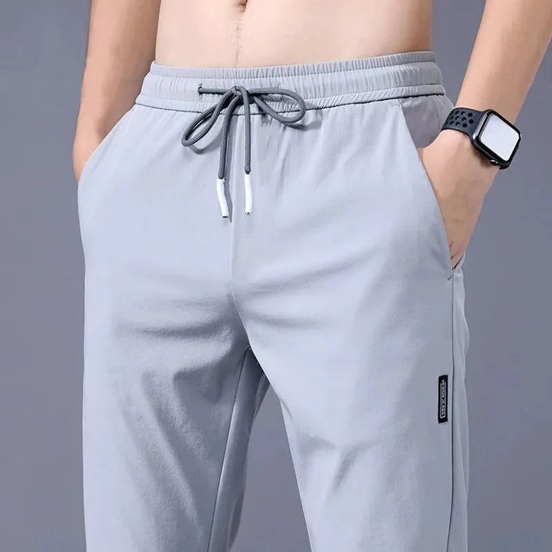 Men's Pants 2025 Summer New Black Gray Thin Business Casual Pants Outdoor Elastic Breathable Straight Leg Sweatpants - Spotlights shopping