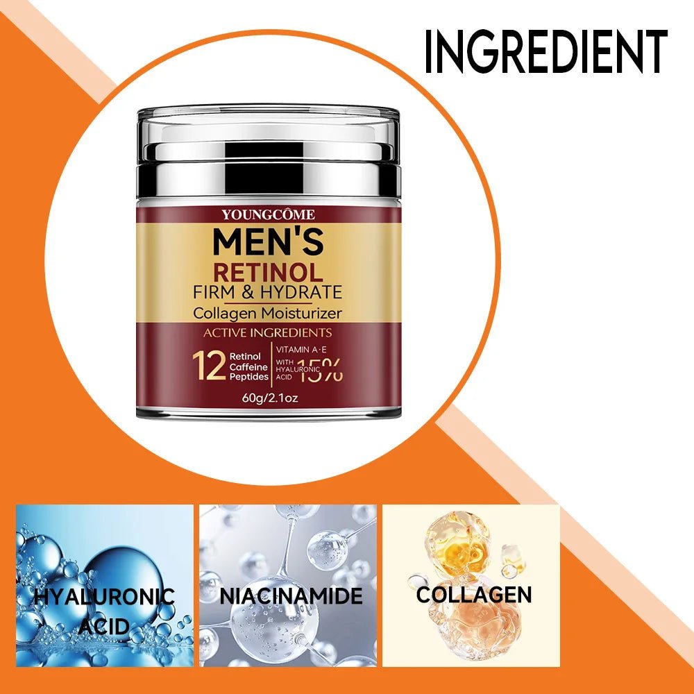 Men's Retinol Firming Face Cream Skincare Moisturizing Collagen Brightening Smooth Wrinkles Facial Face Men Skin Care Treatment - Spotlights shopping