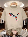 Heren mesh T-shirt met dierenprint en ronde hals