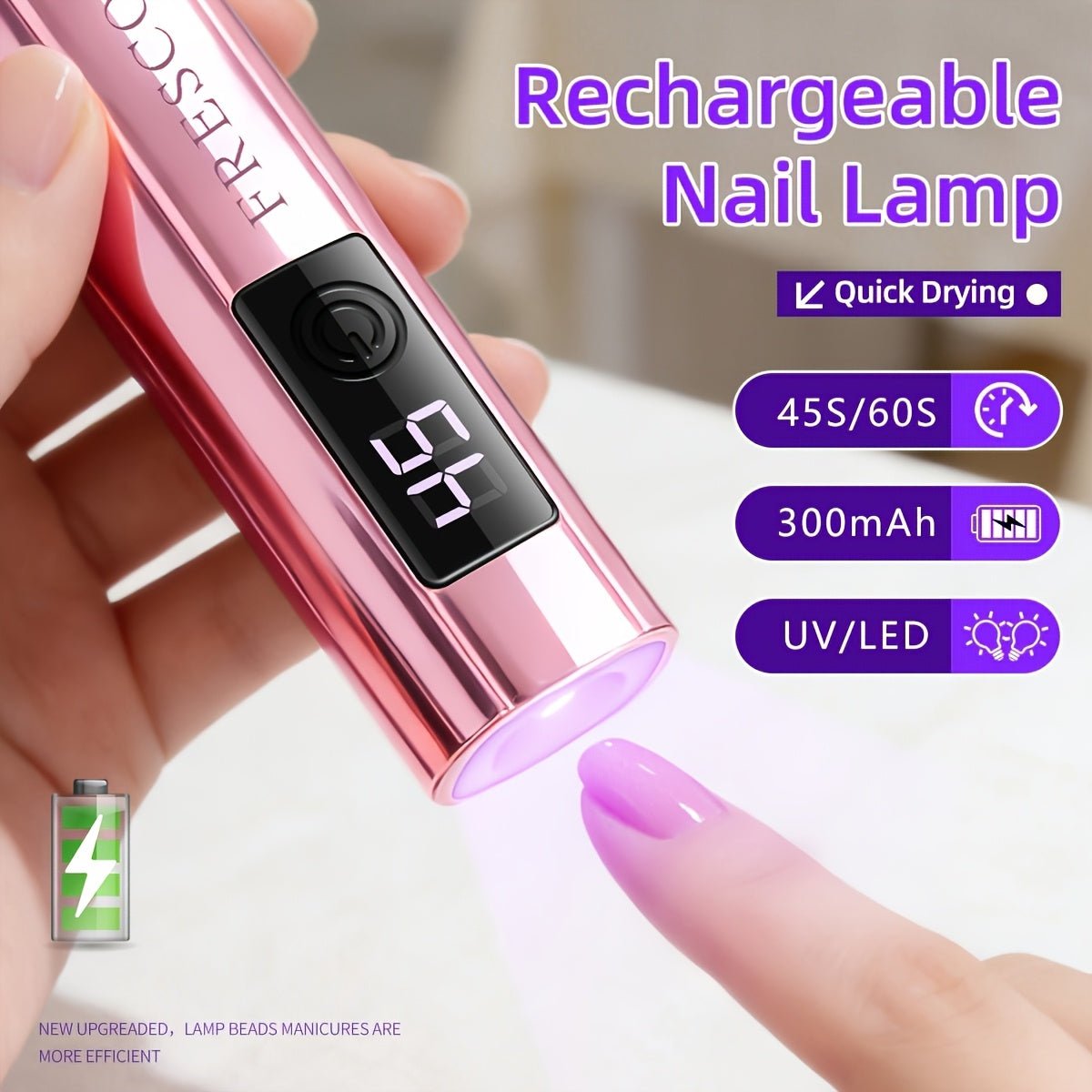 Mini Oplaadbare LED Nagellamp voor Gel Nagels - Spotlights shopping