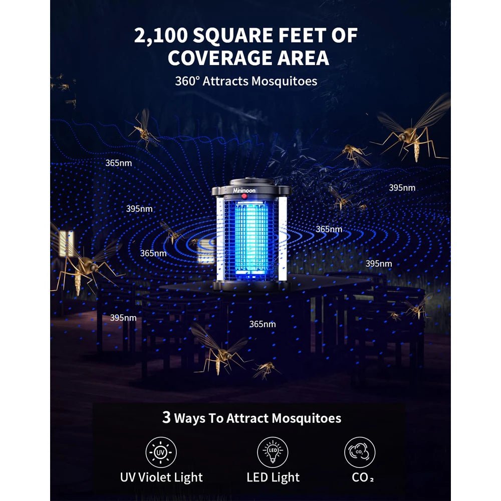 Minimoon Elektrische Insectenlamp 4200V – Muggenlamp Outdoor IPX4 met LED 15W - Spotlights shopping
